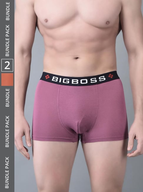 Dollar Bigboss Assorted Cotton Regular Fit Trunks - Pack Of 2-picture-42