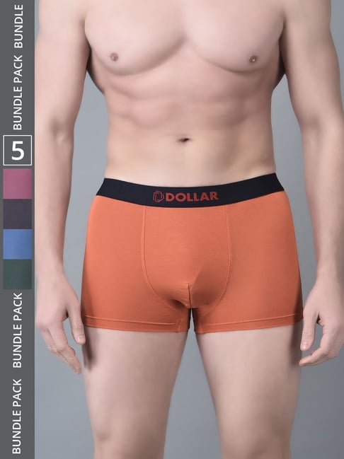 Dollar Bigboss Assorted Cotton Regular Fit Trunks - Pack Of 5-picture-32