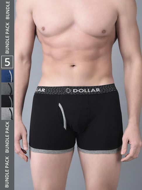 Dollar Bigboss Assorted Cotton Regular Fit Trunks - Pack Of 5-picture-37