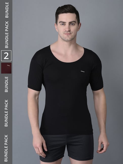 Dollar Bigboss Assorted Cotton Regular Fit Vest - Pack Of 2-picture-36