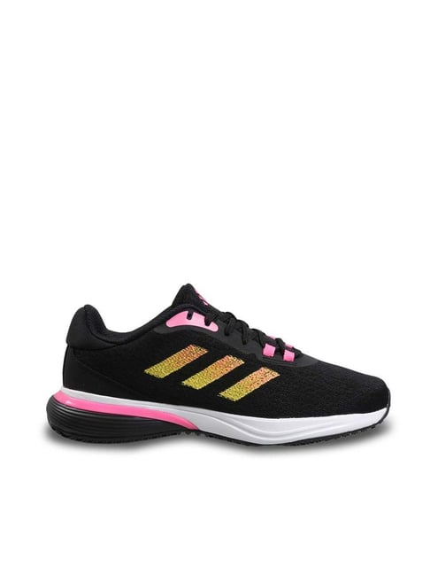 Black and white adidas running shoes womens on sale