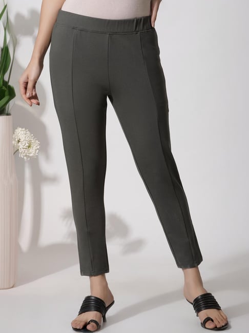 W Grey Mid Rise Pants-picture-34