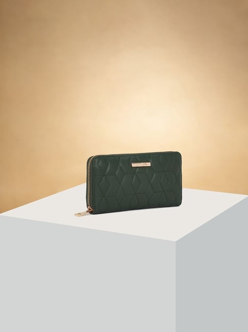 Forever Glam by Pantaloons Green Quilted Zip Around Wallet-picture-17