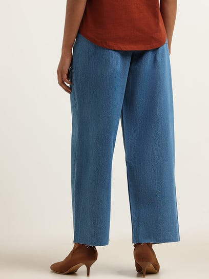 Buy W Blue Embroidered Pants for Women Online @ Tata CLiQ