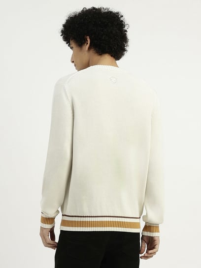 United Colors of Benetton Cream Pure Cotton Relaxed Fit