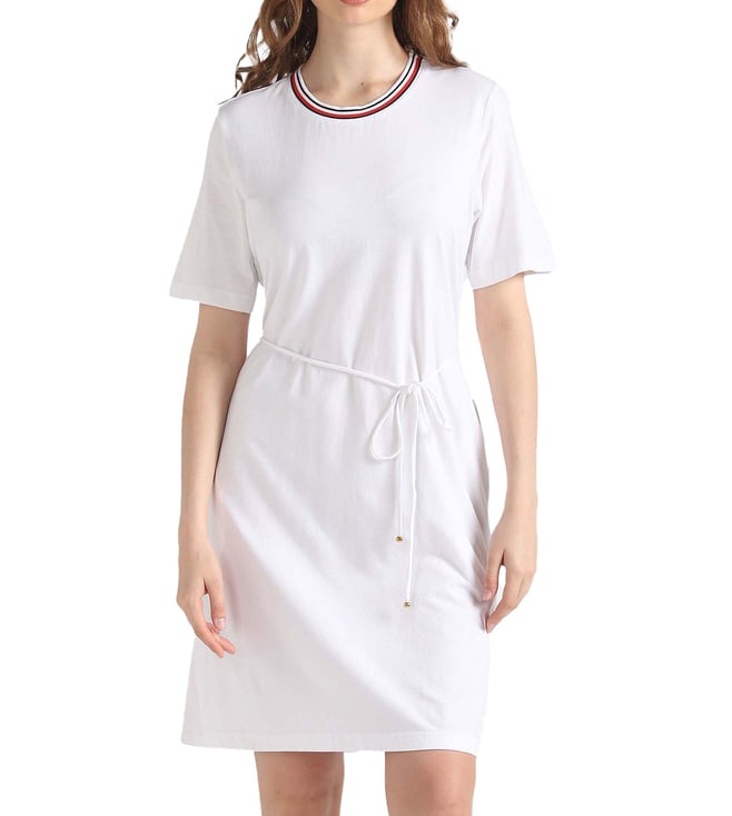 Buy Tommy Hilfiger Optic White Solid Slim Fit Dress Online @ Tata CLiQ Luxury Buy Tommy Hilfiger Optic White Solid Slim Fit Dress Online @ Tata CLiQ Luxury