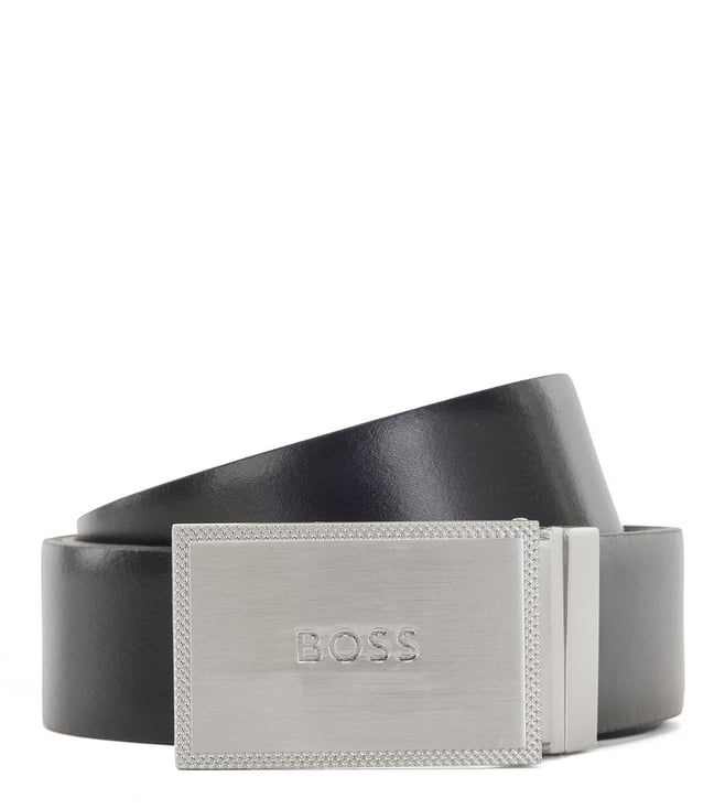 Buy BOSS Black Embossed Monograms Logo Leather Waist Belt for Men Online @  Tata CLiQ Luxury