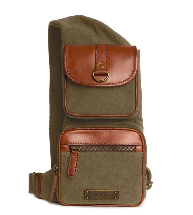 Drakensberg Olive Green & Tan Leather Backpack