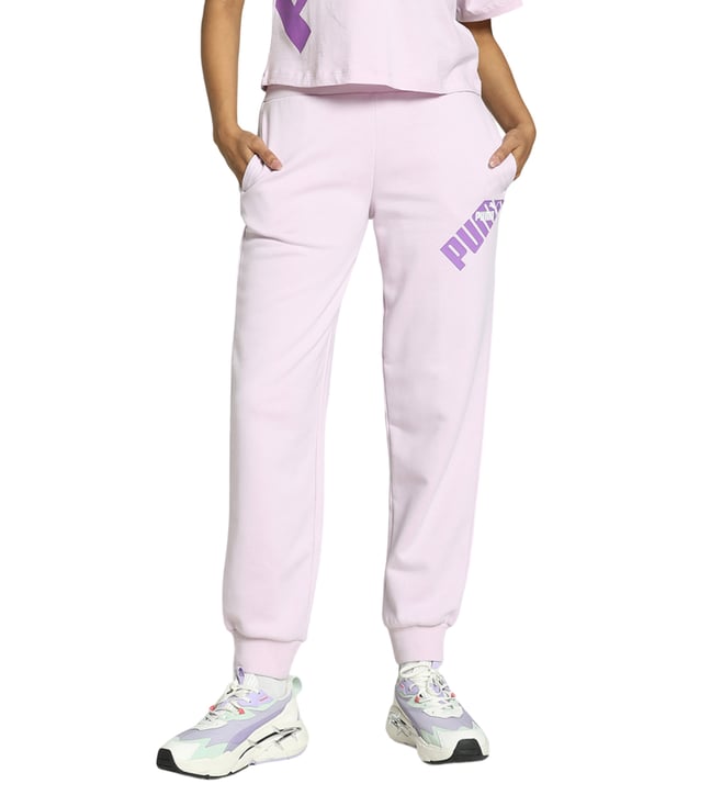 Puma Purple POWER Logo Regular Fit Joggers