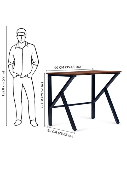 Delite Kom Kiara Acacia Dark Black Engineered Wood Study Table