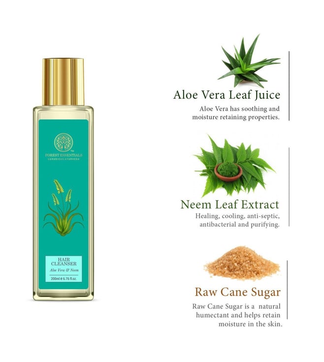 Buy Forest Essentials Aloe Vera & Neem Hair Cleanser 200 ml Online Tata CLiQ Luxury