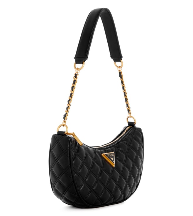 GUESS Black GIULLY Quilted Medium Hobo Bag