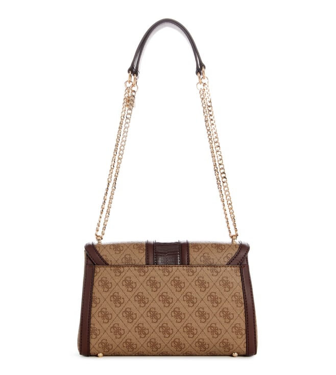 GUESS Latte CRISTIANA Printed Shoulder Bag