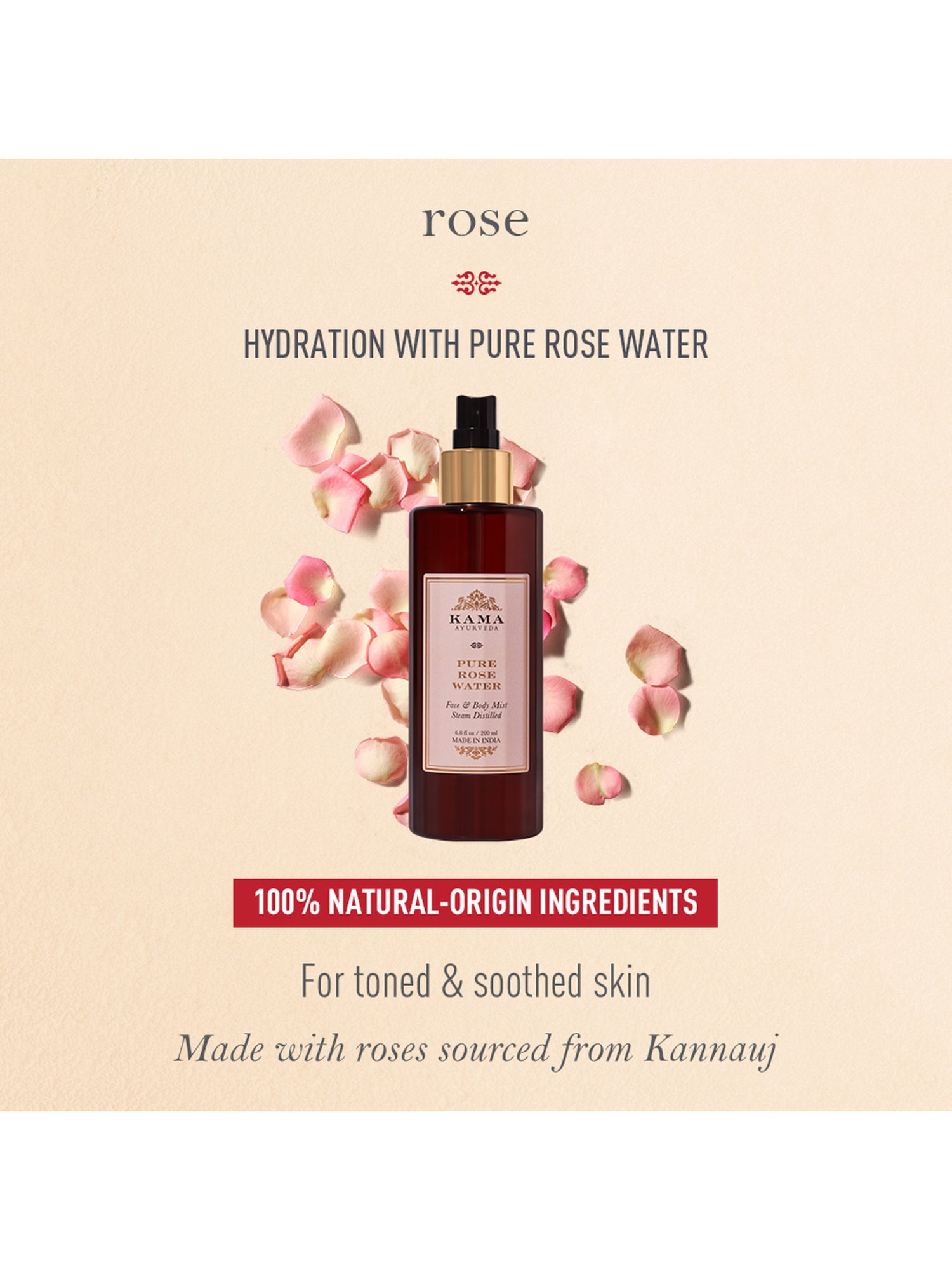 Buy Kama Ayurveda Pure Rose Water 50 ml Online @ Tata CLiQ Luxury