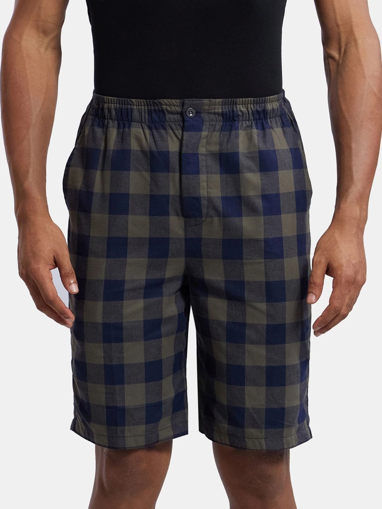 Buy Jockey Blue Cotton Regular Fit Bermuda Shorts for Men Online Tata CLiQ