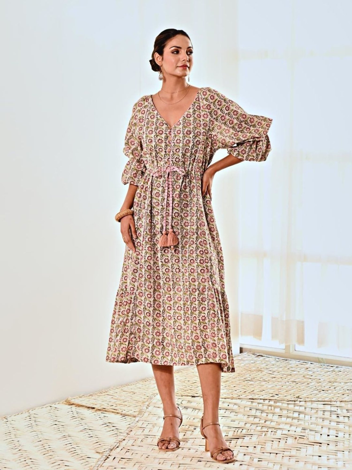 murral framed flower dress MURRAL framed flower pants ベージュ 38