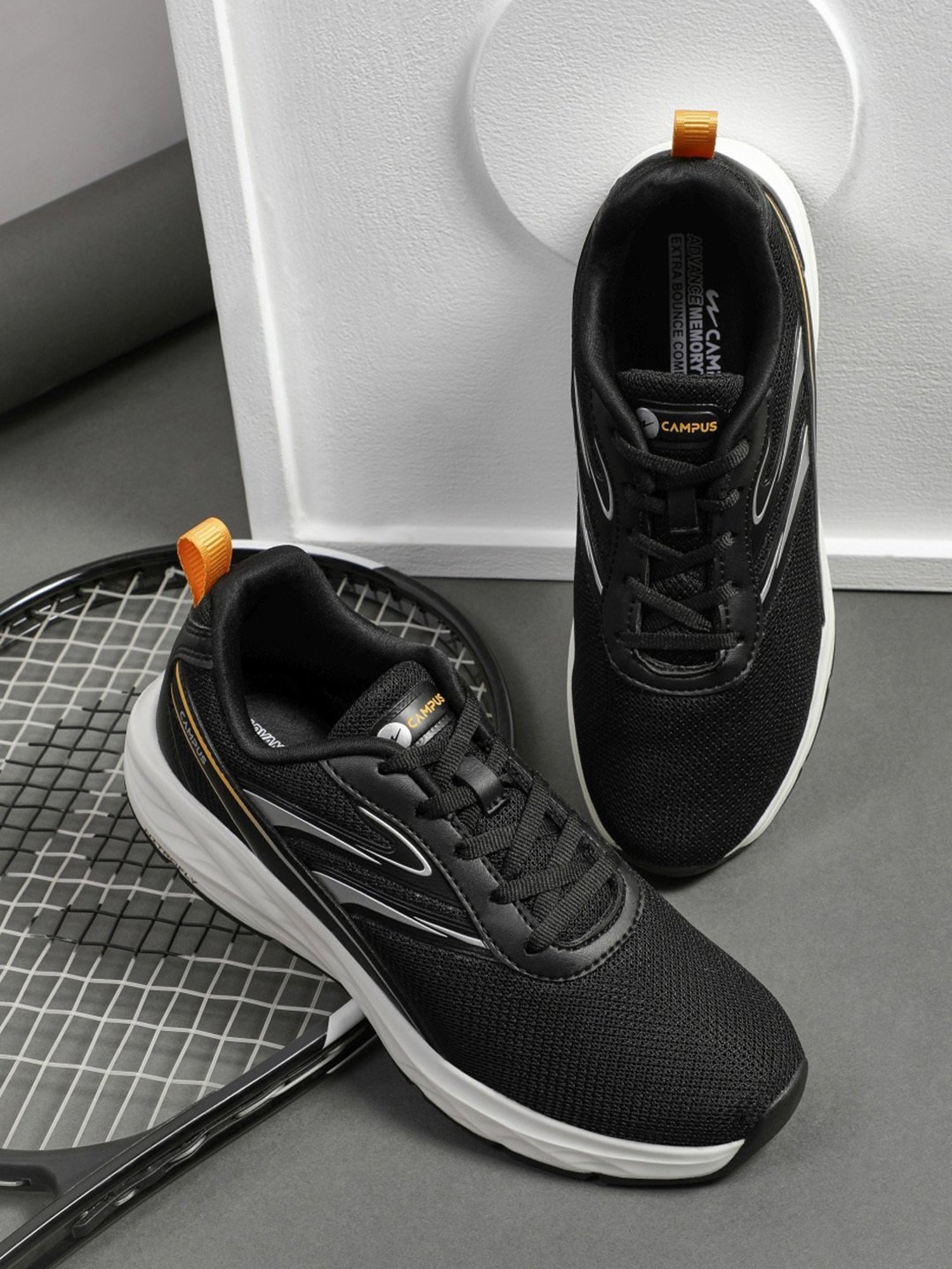 Campus Men s CONOR Black Running Shoes