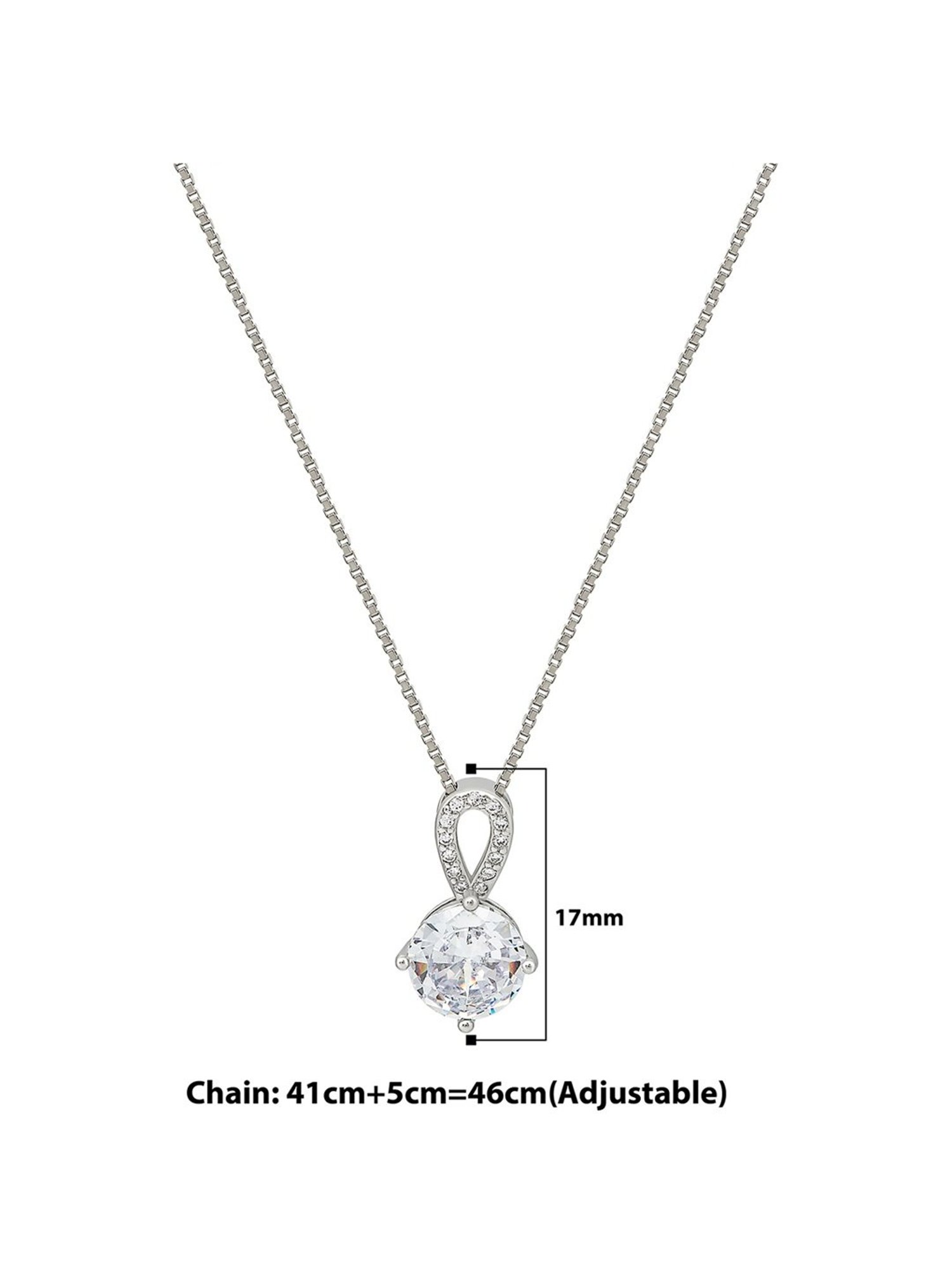 Buy Silberry 925 Silver Cascade Pendant with Box Chain Online At