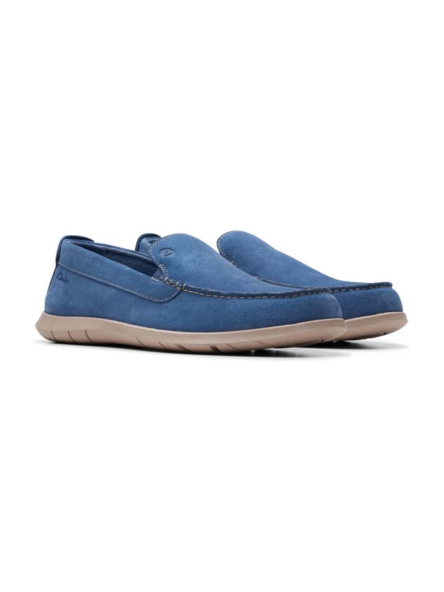 Clarks blue loafers best sale