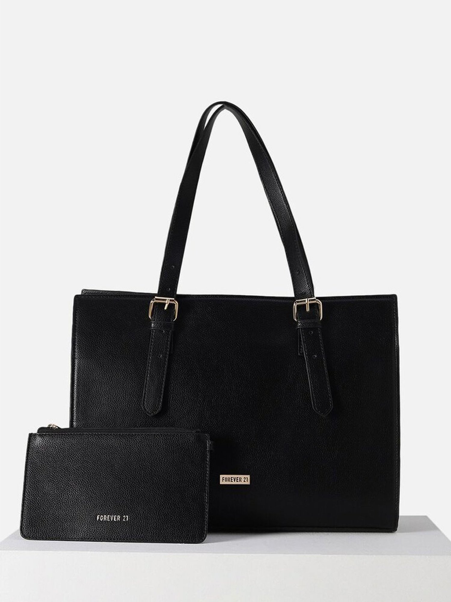 Forever 21 Black Textured Shoulder Bag