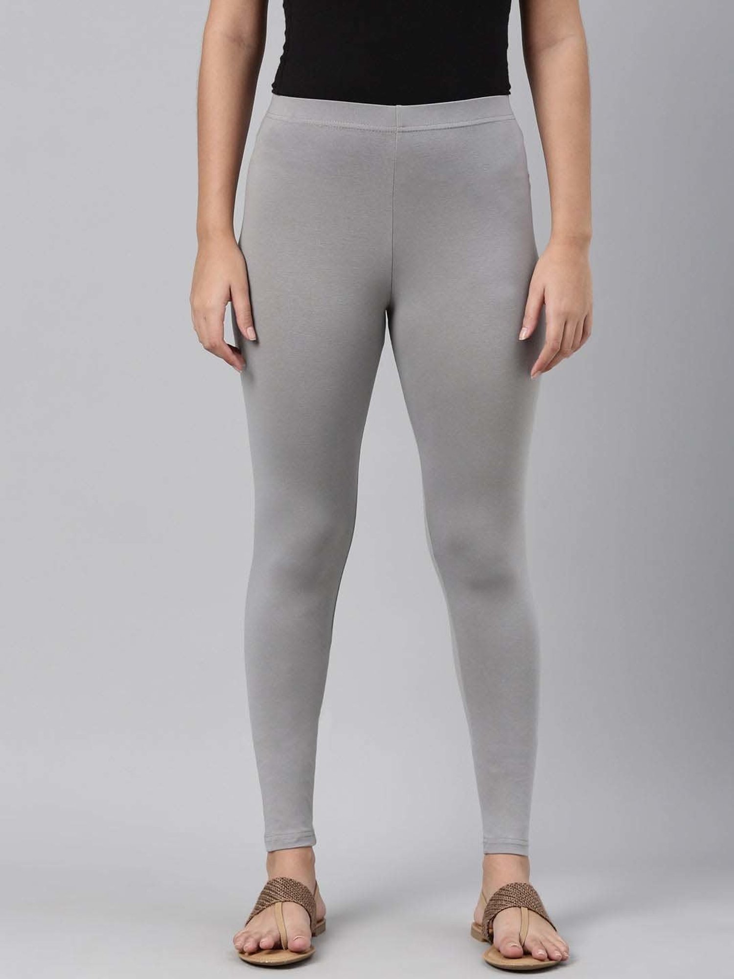 Go Colors Ebony Grey Cotton Leggings