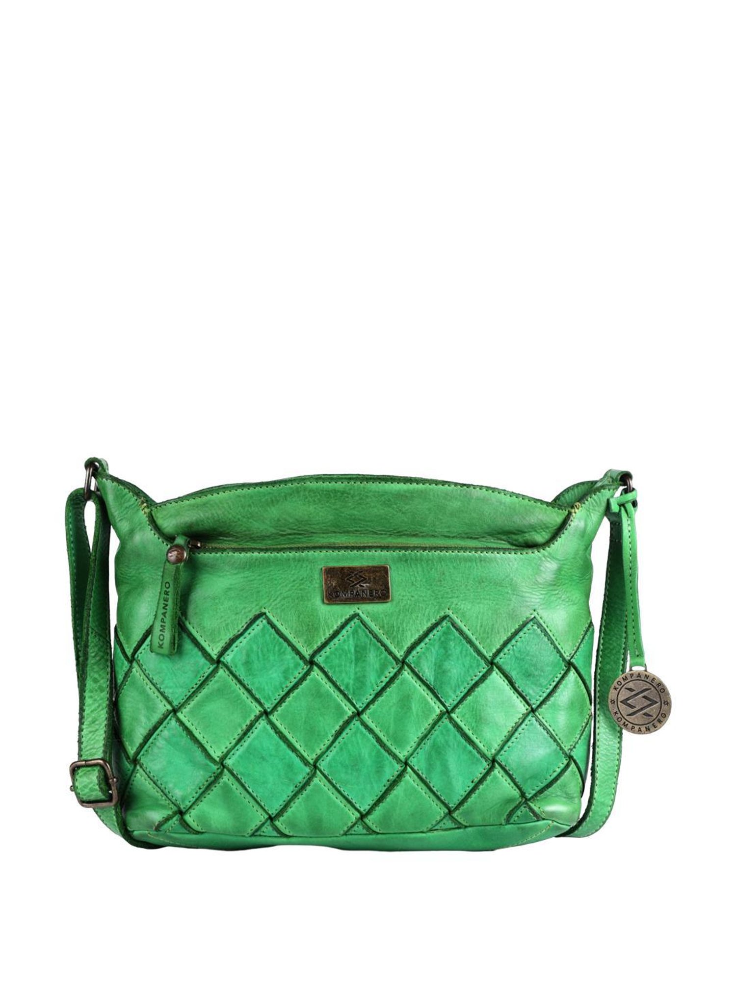 Green leatherette sling bag best sale