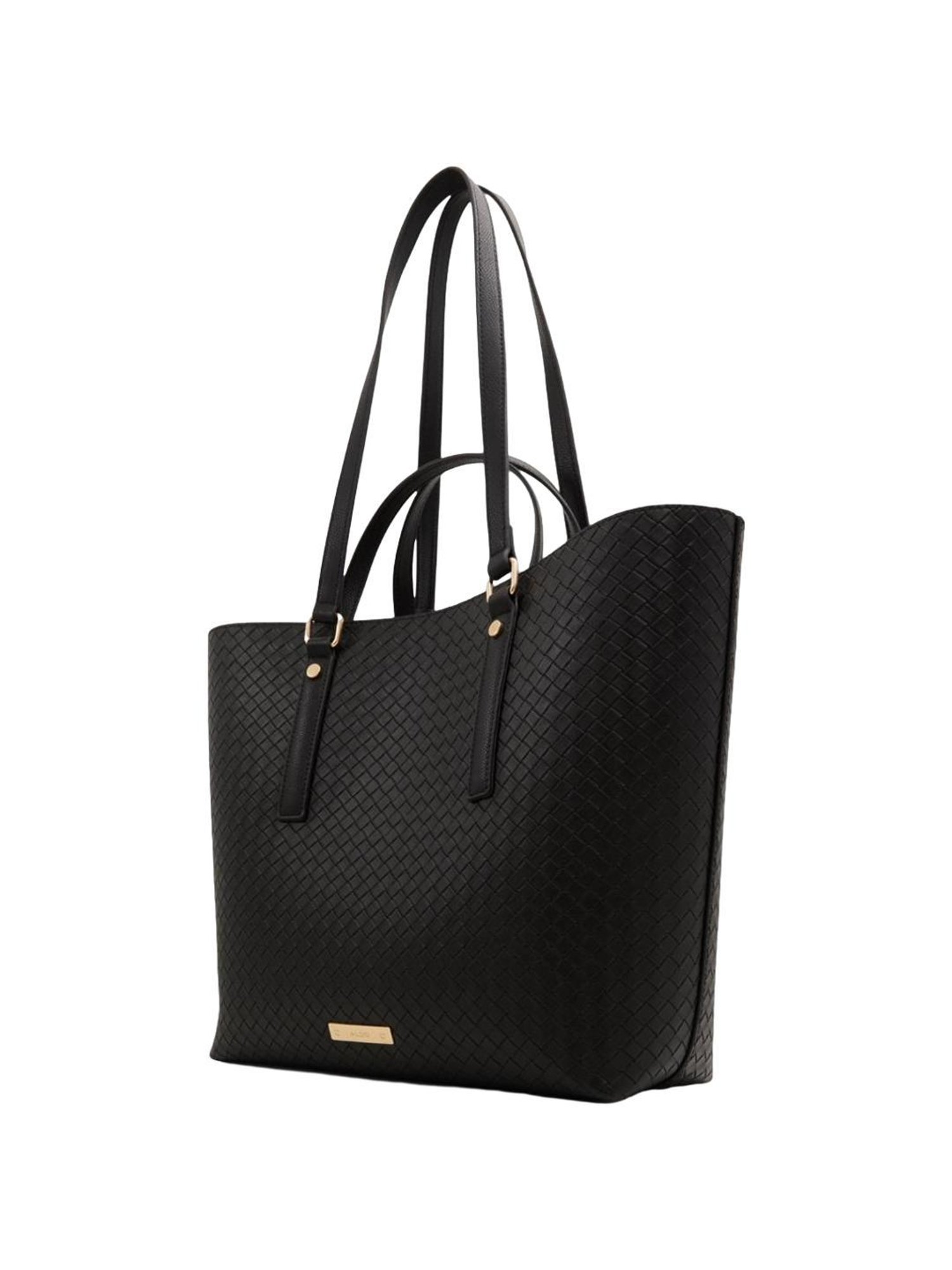 Buy ALDO Black Solid Large Tote Handbag With Pouch For Women At Best Price Tata CLiQ