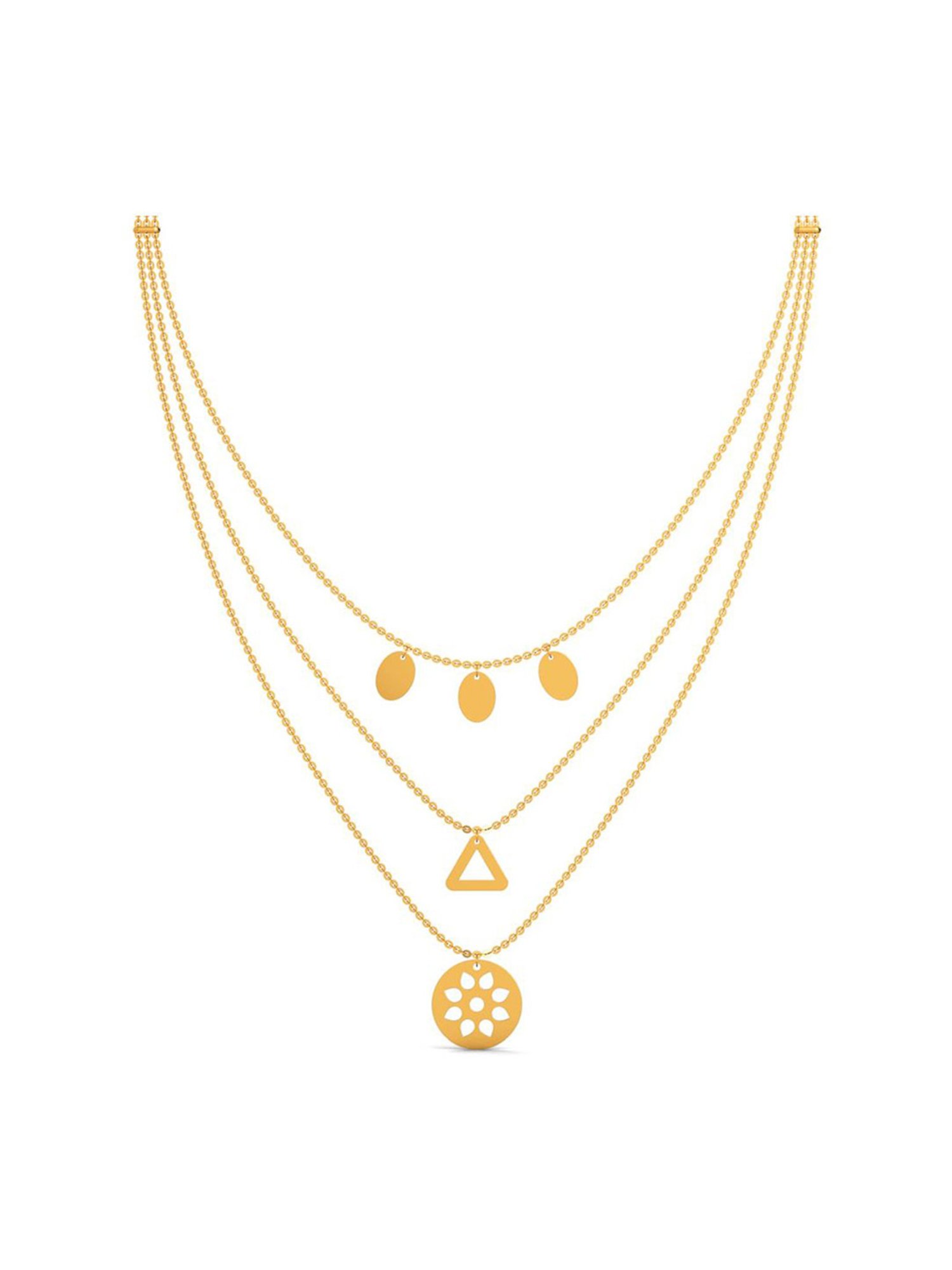 Buy Joyalukkas 18k Blooming Daisy Tri-layered Gold Necklace