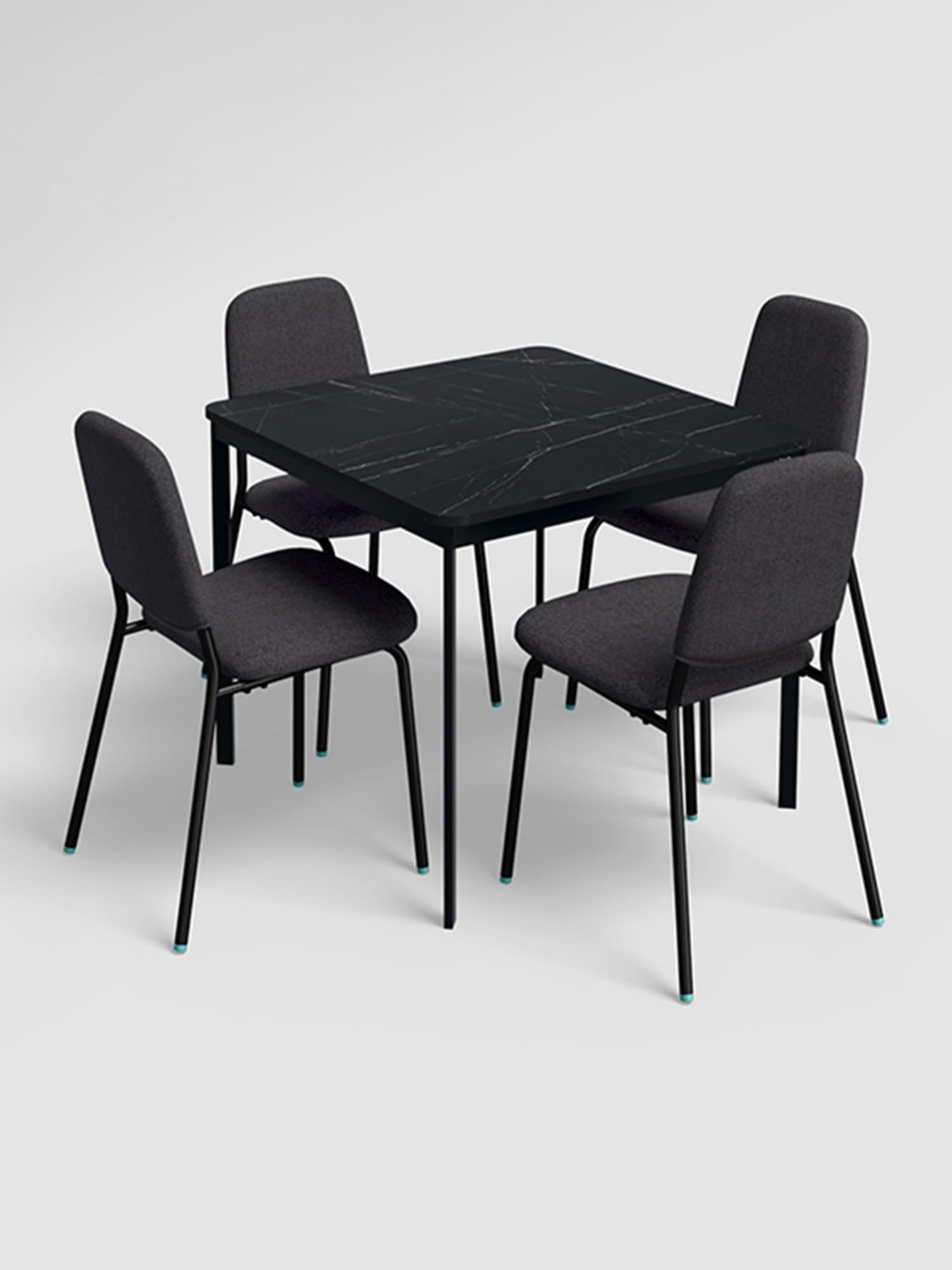 Buy Godrej Interio Franky Black ?Metal 4 Seater Square Dining Set