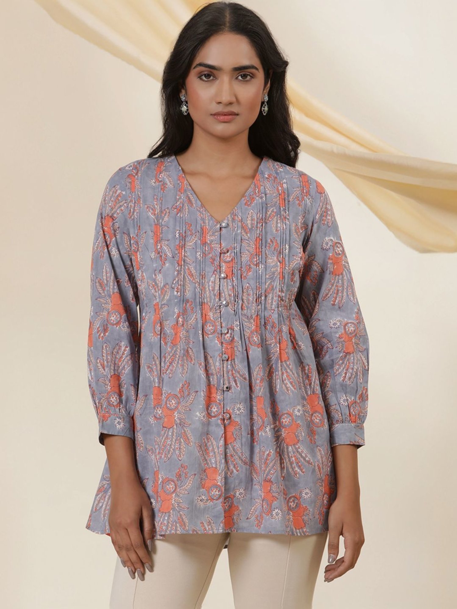 Buy W Maximum Blue Cotton Printed Tunic for Women Online @ Tata CLiQ