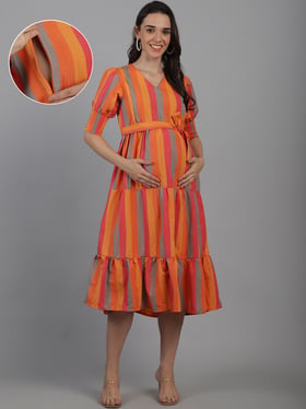 open lace back dress Spaghetti Strap Cold Shoulder A-Line Maternity Dress