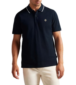 Buy Ted Baker Navy Regular Fit Polo T Shirt for Men Online Tata CLiQ Luxury