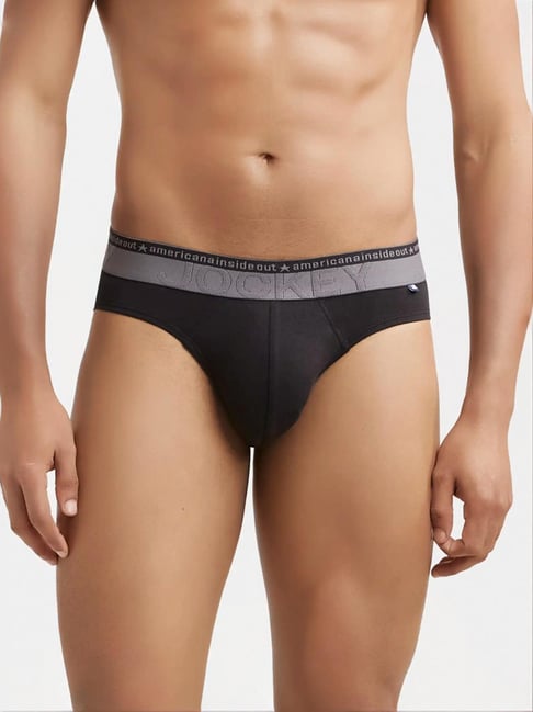 Jockey US59 Men's Super Combed Cotton Elastane Stretch Solid Brief with Ultrasoft Waistband