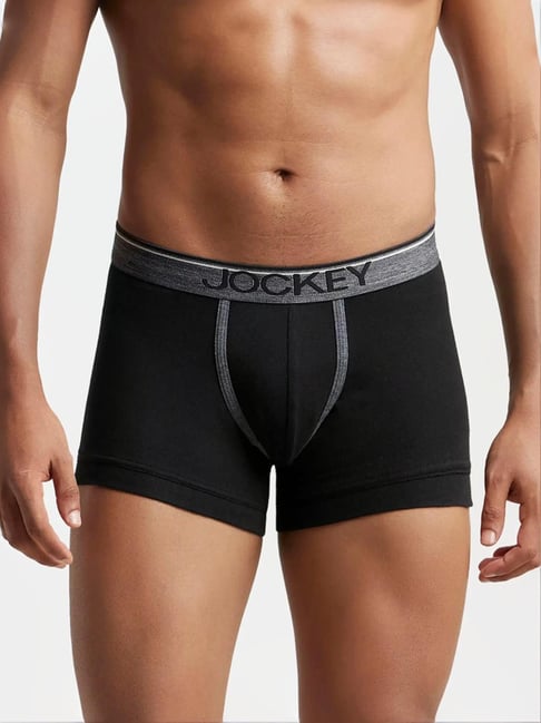 Jockey 8015 Men's Super Combed Cotton Rib Solid Trunk with Ultrasoft Waistband