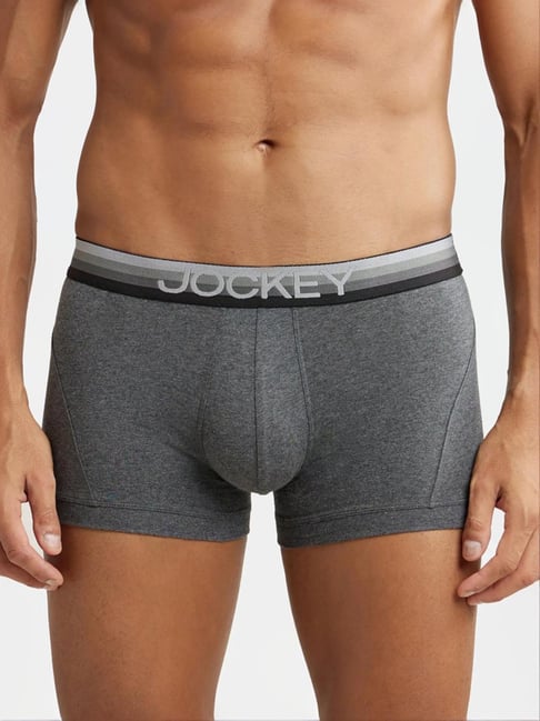 Jockey US20 Men's Super Combed Cotton Elastane Stretch Solid Trunk with Ultrasoft Waistband
