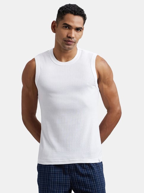 Jockey 9930 Men's Super Combed Cotton Rib Solid Round Neck Muscle Vest