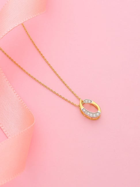 Malabar Gold and Diamonds O Design 18k Gold Unisex Pendant without Chain