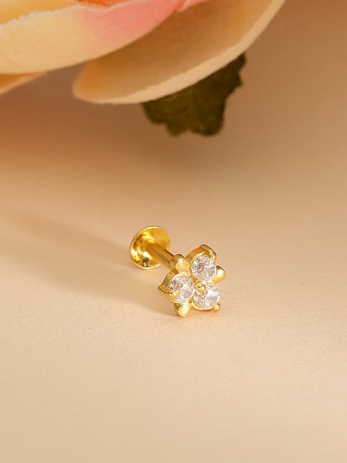 Buy Malabar Gold and Diamonds Floral 22 kt Gold Nosepin Online At