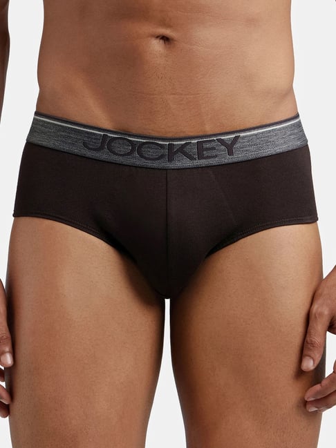 Jockey 8037 Brown Super Combed Cotton Briefs with Ultrasoft Waistband