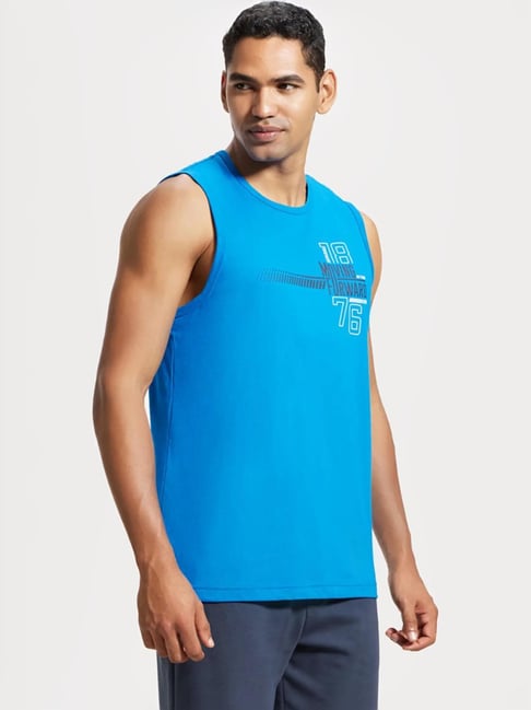 Buy Jockey Blue Printed Round Neck Vest for Men Online @ Tata CLiQ