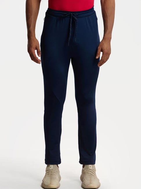 Buy Jockey Blue Slim Fit Solid Track Pants for Men Online Tata CLiQ