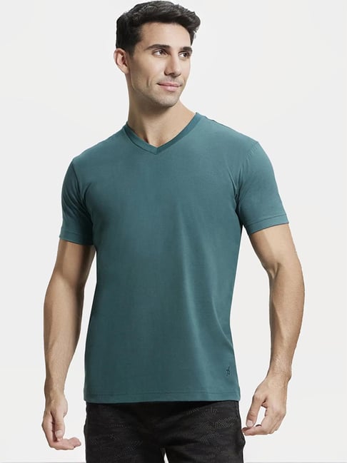 Jockey 2726 Men's Super Combed Cotton Rich Solid V Neck Half Sleeve T-Shirt