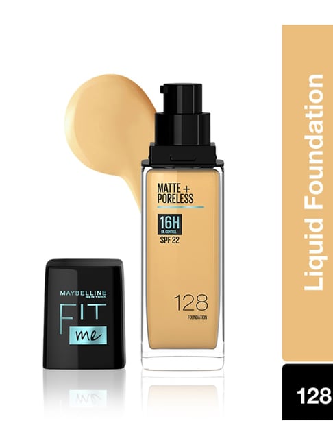 Maybelline New York Fit Me Matte + Poreless Liquid Foundation, 128 Warm Nude With SPF, 30 ml