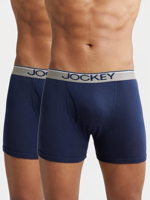 Jockey 8009 Men's Super Combed Cotton Rib Solid Boxer Brief with Ultrasoft Waistband (Pack of 2)
