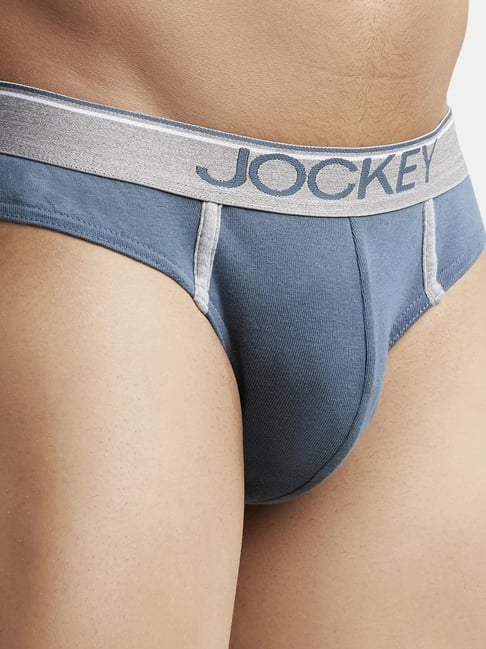 Buy Jockey Deep Slate Exposed Waistband Low Rise Briefs for Men