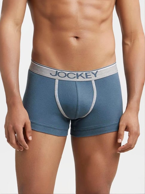 Jockey 8015 Men's Super Combed Cotton Rib Solid Trunk with Ultrasoft Waistband