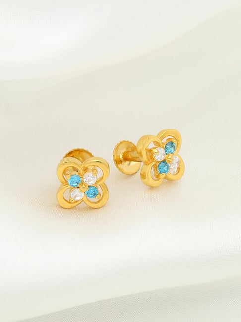 Buy Malabar Gold and Diamonds 22k Gold Floral Earrings for Kids