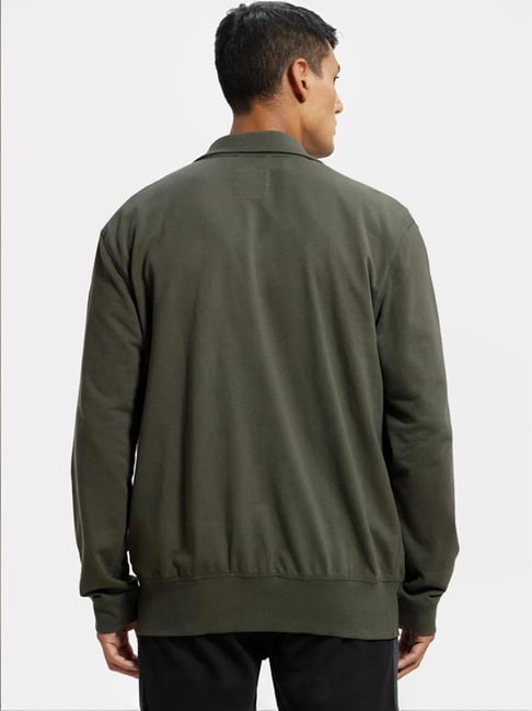 jackieee Buy Jockey Olive Full Sleeves Mandarin Collar Jacket for Men's