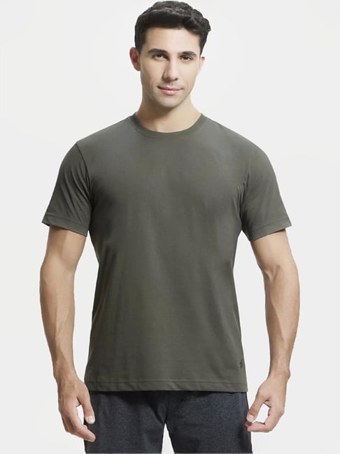 Jockey 2714 Dark Olive Super Combed Cotton Rich Half Sleeves T-Shirt-picture-33