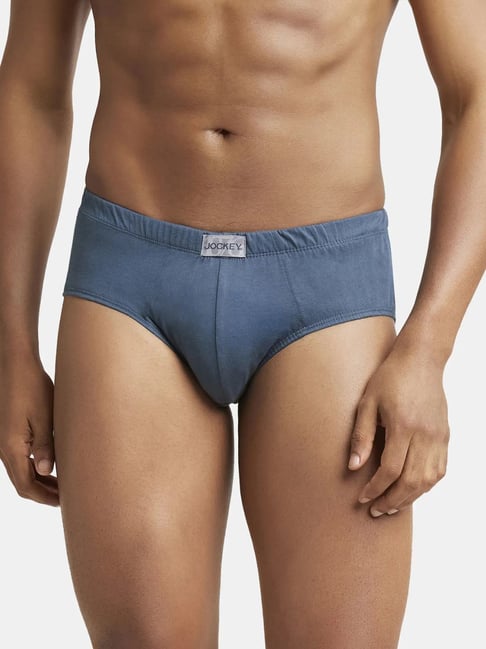 Jockey 8035 Grey Super Combed Cotton Poco Briefs with Ultrasoft Concealed Waistband